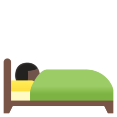 A quoi ressemblent les emoji Personne au lit: peau foncée sur Google.