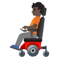 A quoi ressemblent les emoji Personne en fauteuil motorisé: peau foncée sur Google.