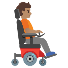 How Person in Motorized Wheelchair Facing Right: Medium Skin Tone emoji looks on Google.