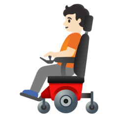 A quoi ressemblent les emoji Personne en fauteuil motorisé: peau claire sur Google.