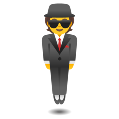 How Person in Suit Levitating emoji looks on Google.