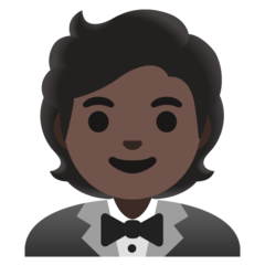 How Person in Tuxedo: Dark Skin Tone emoji looks on Google.