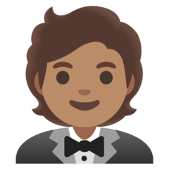 How Person in Tuxedo: Medium Skin Tone emoji looks on Google.