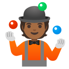 How Person Juggling: Medium-Dark Skin Tone emoji looks on Google.