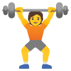 How Person Lifting Weights emoji looks on Google.