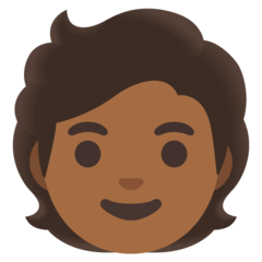 How Person: Medium-Dark Skin Tone emoji looks on Google.