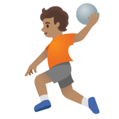 How Person Playing Handball: Medium Skin Tone emoji looks on Google.