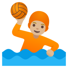 Como o emoji do Pessoa jogando polo aquático: pele morena clara é exibido no Google.