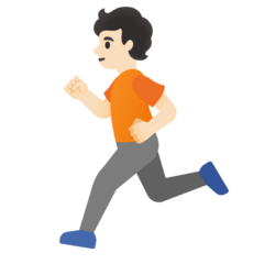 How Person Running: Light Skin Tone emoji looks on Google.