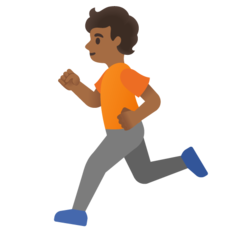 How Person Running: Medium-Dark Skin Tone emoji looks on Google.