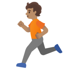 How Person Running: Medium Skin Tone emoji looks on Google.