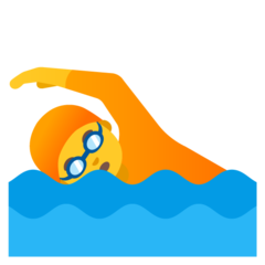 How Person Swimming emoji looks on Google.