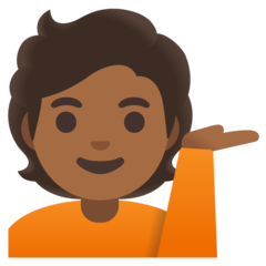 How Person Tipping Hand: Medium-Dark Skin Tone emoji looks on Google.