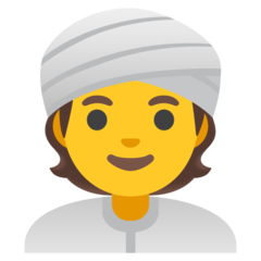 How Person Wearing Turban emoji looks on Google.