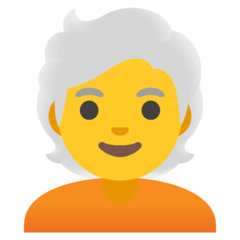 Hur Person: vithårig emoji ser ut på Google.