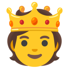 Como o emoji do Pessoa com coroa é exibido no Google.