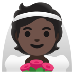 How Person with Veil: Dark Skin Tone emoji looks on Google.