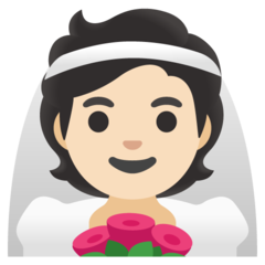 A quoi ressemblent les emoji Personne mariée avec voile: peau claire sur Google.