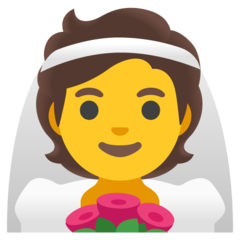 How Person with Veil emoji looks on Google.