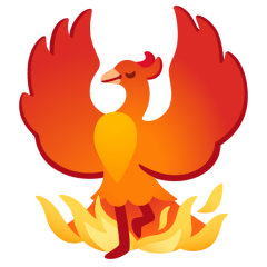 Bagaimana Phoenix emoji terlihat di Google.