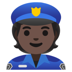 How Police Officer: Dark Skin Tone emoji looks on Google.