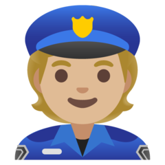 How Police Officer: Medium-Light Skin Tone emoji looks on Google.