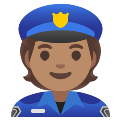 Wie Polizist(in): mittlere Hautfarbe Emoji auf Google aussieht.