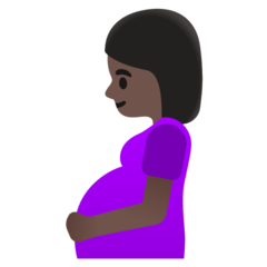 How Pregnant Woman: Dark Skin Tone emoji looks on Google.