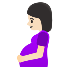 How Pregnant Woman: Light Skin Tone emoji looks on Google.