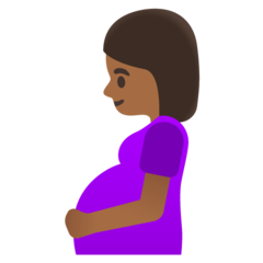 How Pregnant Woman: Medium-Dark Skin Tone emoji looks on Google.