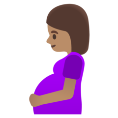 How Pregnant Woman: Medium Skin Tone emoji looks on Google.