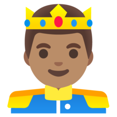 How Prince: Medium Skin Tone emoji looks on Google.