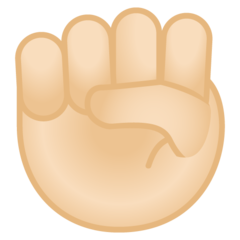 How Raised Fist: Light Skin Tone emoji looks on Google.