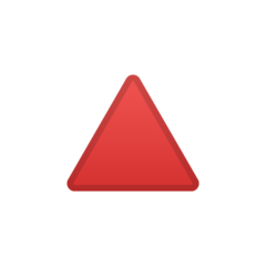 How Red Triangle Pointed Up emoji looks on Google.