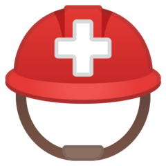 How Rescue Worker’s Helmet emoji looks on Google.