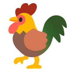 How Rooster emoji looks on Google.