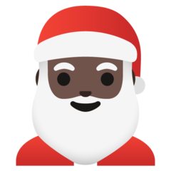 How Santa Claus: Dark Skin Tone emoji looks on Google.