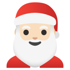 How Santa Claus: Light Skin Tone emoji looks on Google.