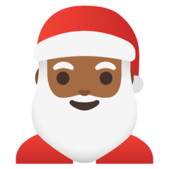 Wie Weihnachtsmann: mitteldunkle Hautfarbe Emoji auf Google aussieht.