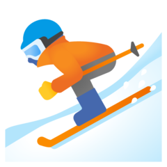 Bagaimana Pemain ski emoji terlihat di Google.