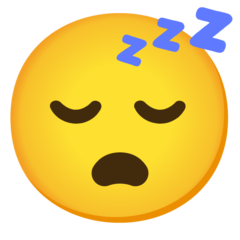 Bagaimana Wajah tidur emoji terlihat di Google.