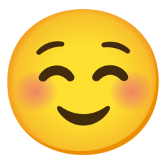 Como o emoji do Rosto sorridente é exibido no Google.