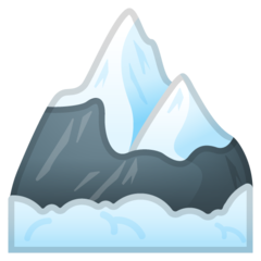 How Snow-Capped Mountain emoji looks on Google.