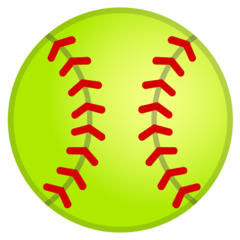 Hvordan Softball emoji ser ut på Google.