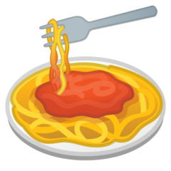 Wie Spaghetti Emoji auf Google aussieht.