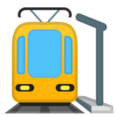 Cómo se ve el emoji Estación de tren en Google.