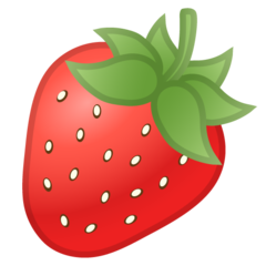 How Strawberry emoji looks on Google.