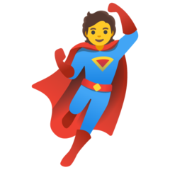 Como o emoji do Super-herói é exibido no Google.