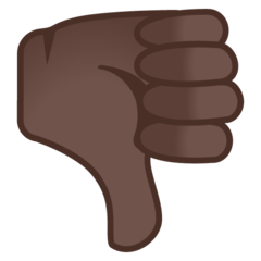 How Thumbs Down: Dark Skin Tone emoji looks on Google.