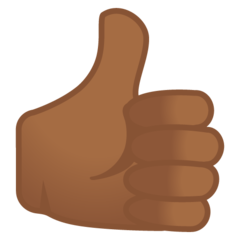 How Thumbs Up: Medium-Dark Skin Tone emoji looks on Google.